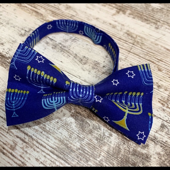 Hanukkah bow tie Star of David bow tie Hanukkah gift boys holiday tie blue tie - Picture 1 of 4